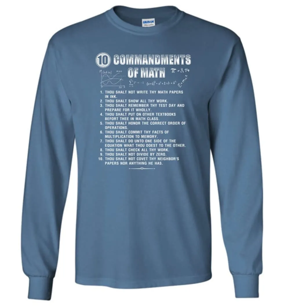 10 Commandments Of Math Long Sleeve T-Shirt