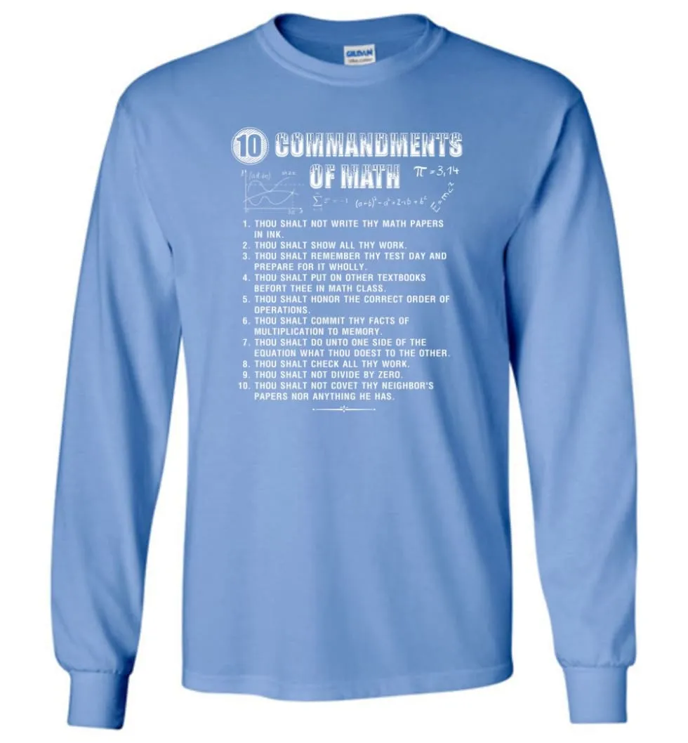 10 Commandments Of Math Long Sleeve T-Shirt