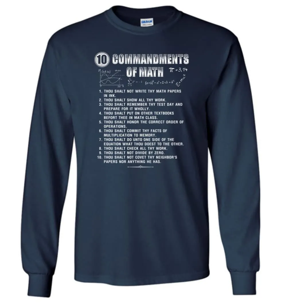 10 Commandments Of Math Long Sleeve T-Shirt