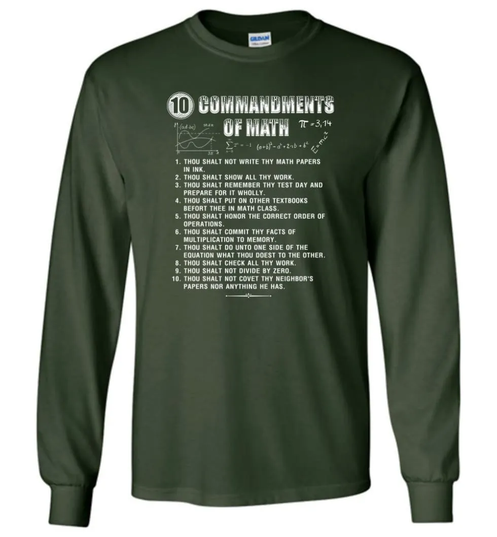 10 Commandments Of Math Long Sleeve T-Shirt