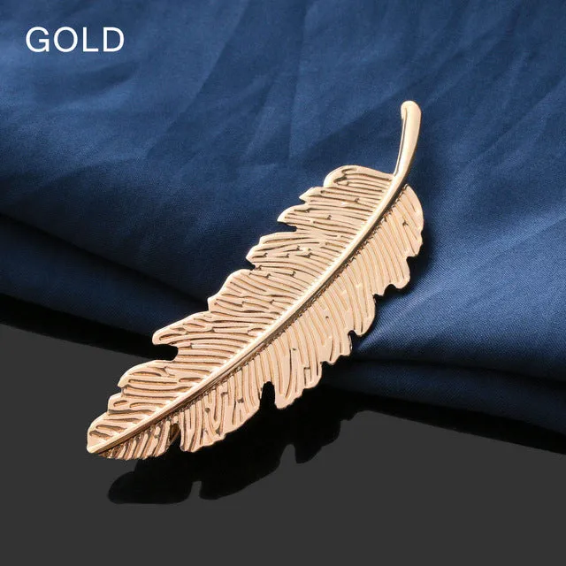 1/2Pcs Fashion Women Leaf Feather Hair Clip Hairpins Girls Headband Barrette Bobby Pin Festival Hair Accessories Gold Silver