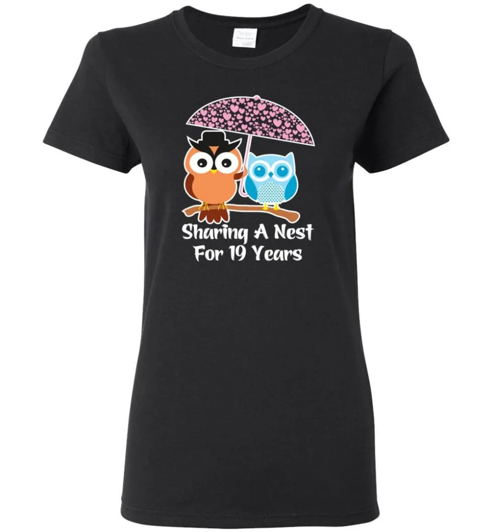 19 Years Wedding Anniversary Gifts Valentine's Day Women Tee