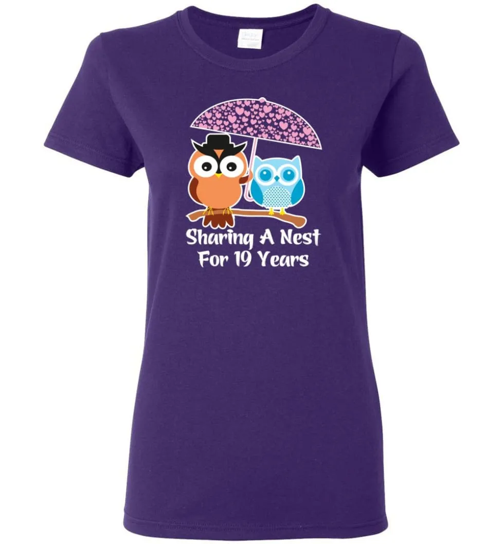 19 Years Wedding Anniversary Gifts Valentine's Day Women Tee