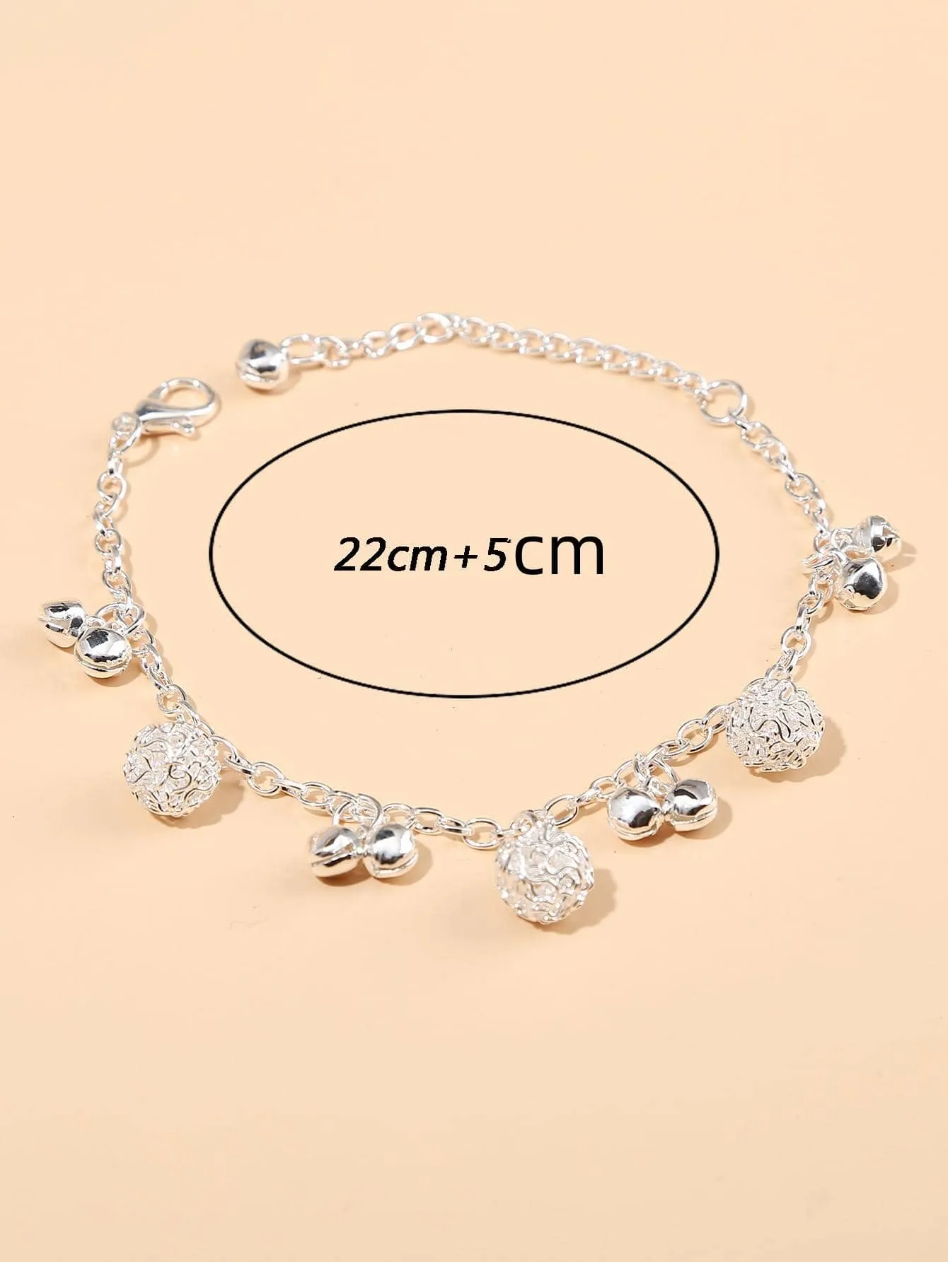 1pc Glamorous Rhinestone Heart Decor Anklet For Women For Gift