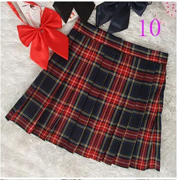 2017 Hot Midi Pleated Women Skirts High Waist Red A-Line Short Skirts Uniforms School Tartan Plaid Skirt Saias