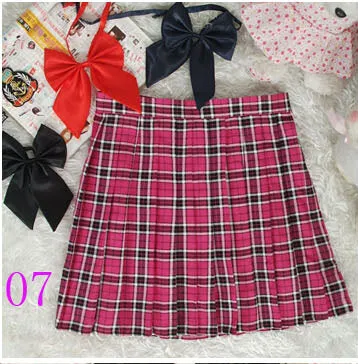 2017 Hot Midi Pleated Women Skirts High Waist Red A-Line Short Skirts Uniforms School Tartan Plaid Skirt Saias