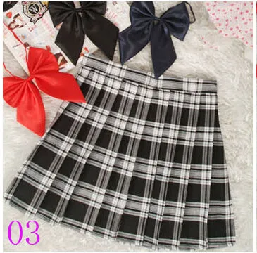 2017 Hot Midi Pleated Women Skirts High Waist Red A-Line Short Skirts Uniforms School Tartan Plaid Skirt Saias