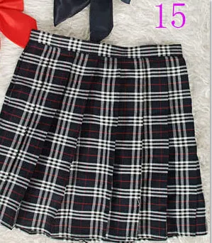 2017 Hot Midi Pleated Women Skirts High Waist Red A-Line Short Skirts Uniforms School Tartan Plaid Skirt Saias