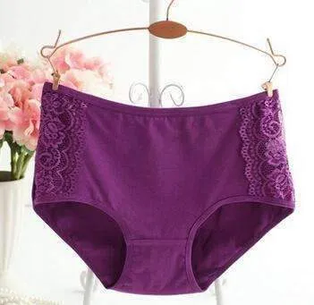 #224 Plus Size LeafMeiry Underwear Women Cotton Briefs Everyday Women Panties With Sexy Lace