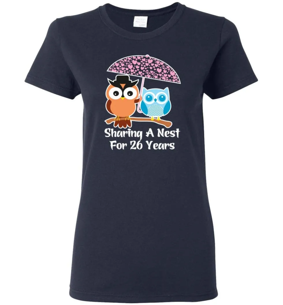 26 Years Wedding Anniversary Gifts Valentine's Day Women Tee