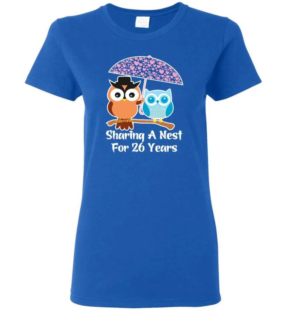 26 Years Wedding Anniversary Gifts Valentine's Day Women Tee