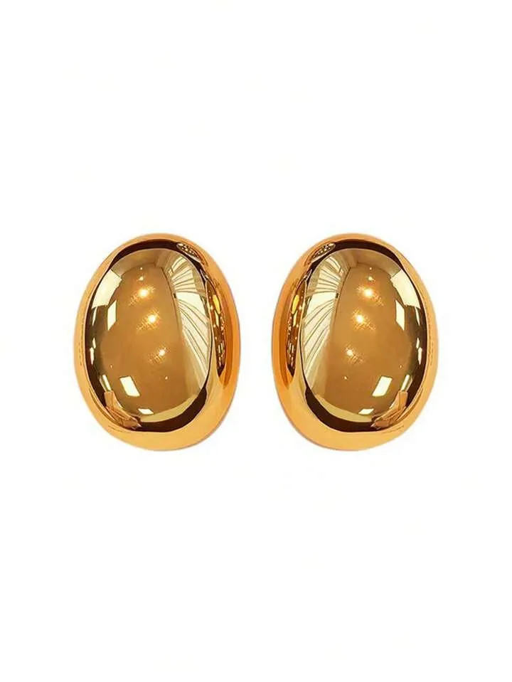 2pairs bead shape earrings in gold