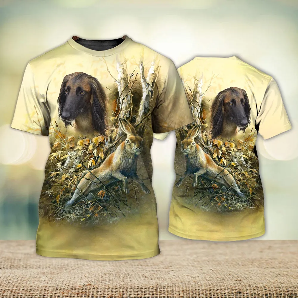 3D Dog T Shirts, Afghan Hound All Over Print T-Shirt, Gift For Pet Loves