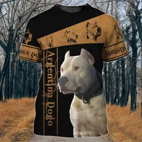 3D Dog T Shirts, Argentina Dogo All Over Print T-Shirt, Gift For Pet Loves