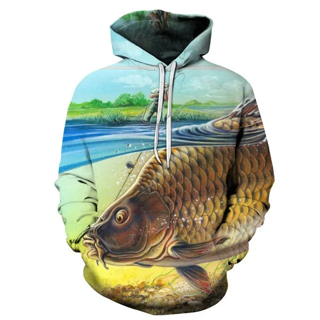 3D Tropical Fish Funny Hoodies For Fishinger Fisherman Men Women Long Sleeve Hoody Sweatshirts Hooded Streetwear Hip Hop Jackets