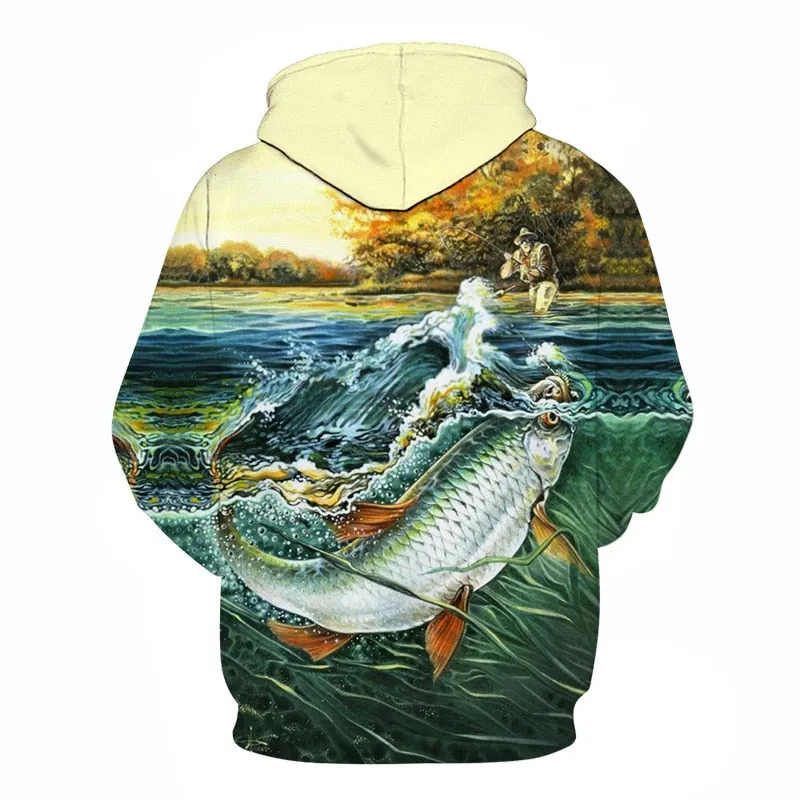 3D Tropical Fish Funny Hoodies For Fishinger Fisherman Men Women Long Sleeve Hoody Sweatshirts Hooded Streetwear Hip Hop Jackets