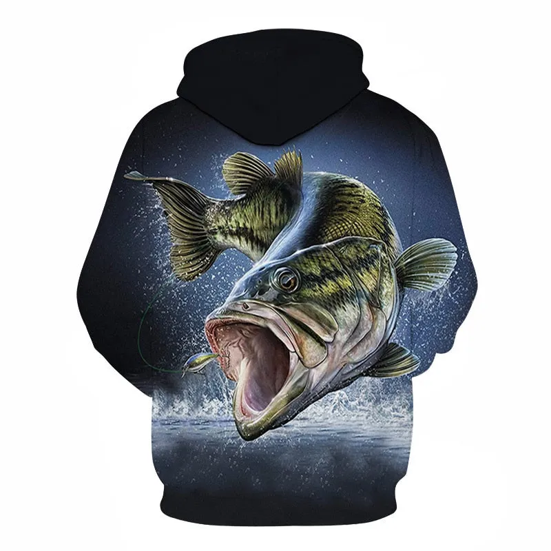 3D Tropical Fish Funny Hoodies For Fishinger Fisherman Men Women Long Sleeve Hoody Sweatshirts Hooded Streetwear Hip Hop Jackets