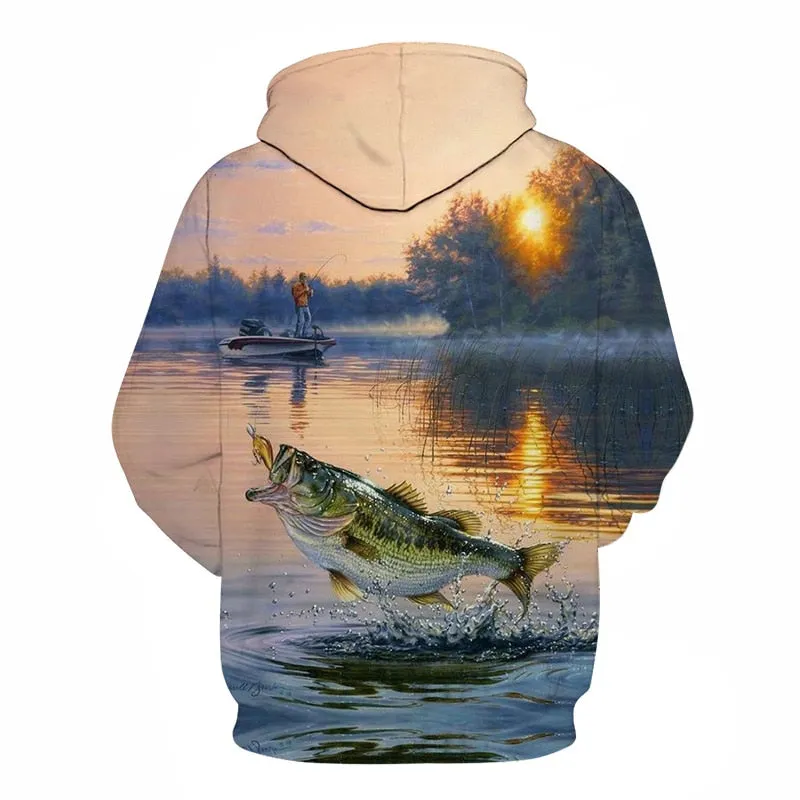 3D Tropical Fish Funny Hoodies For Fishinger Fisherman Men Women Long Sleeve Hoody Sweatshirts Hooded Streetwear Hip Hop Jackets