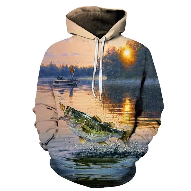 3D Tropical Fish Funny Hoodies For Fishinger Fisherman Men Women Long Sleeve Hoody Sweatshirts Hooded Streetwear Hip Hop Jackets