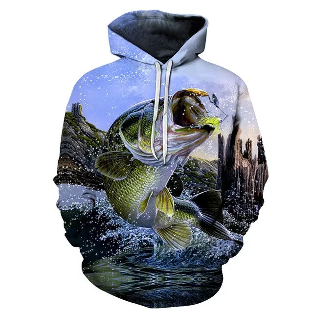 3D Tropical Fish Funny Hoodies For Fishinger Fisherman Men Women Long Sleeve Hoody Sweatshirts Hooded Streetwear Hip Hop Jackets