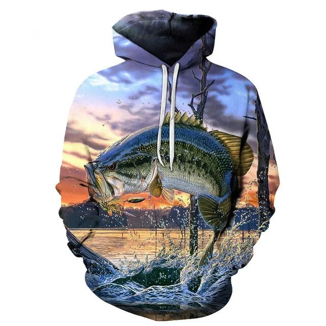 3D Tropical Fish Funny Hoodies For Fishinger Fisherman Men Women Long Sleeve Hoody Sweatshirts Hooded Streetwear Hip Hop Jackets