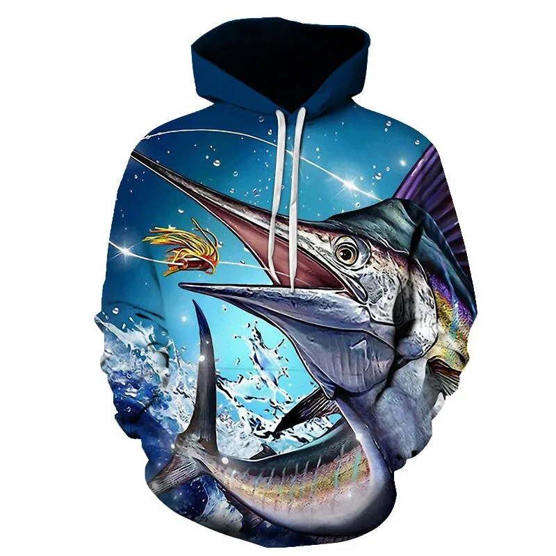 3D Tropical Fish Funny Hoodies For Fishinger Fisherman Men Women Long Sleeve Hoody Sweatshirts Hooded Streetwear Hip Hop Jackets