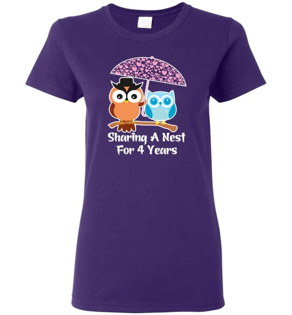 4 Years Wedding Anniversary Gifts Valentine's Day Women Tee