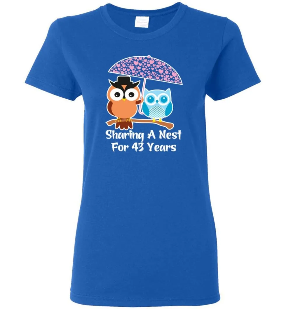 43 Years Wedding Anniversary Gifts Valentine's Day Women Tee