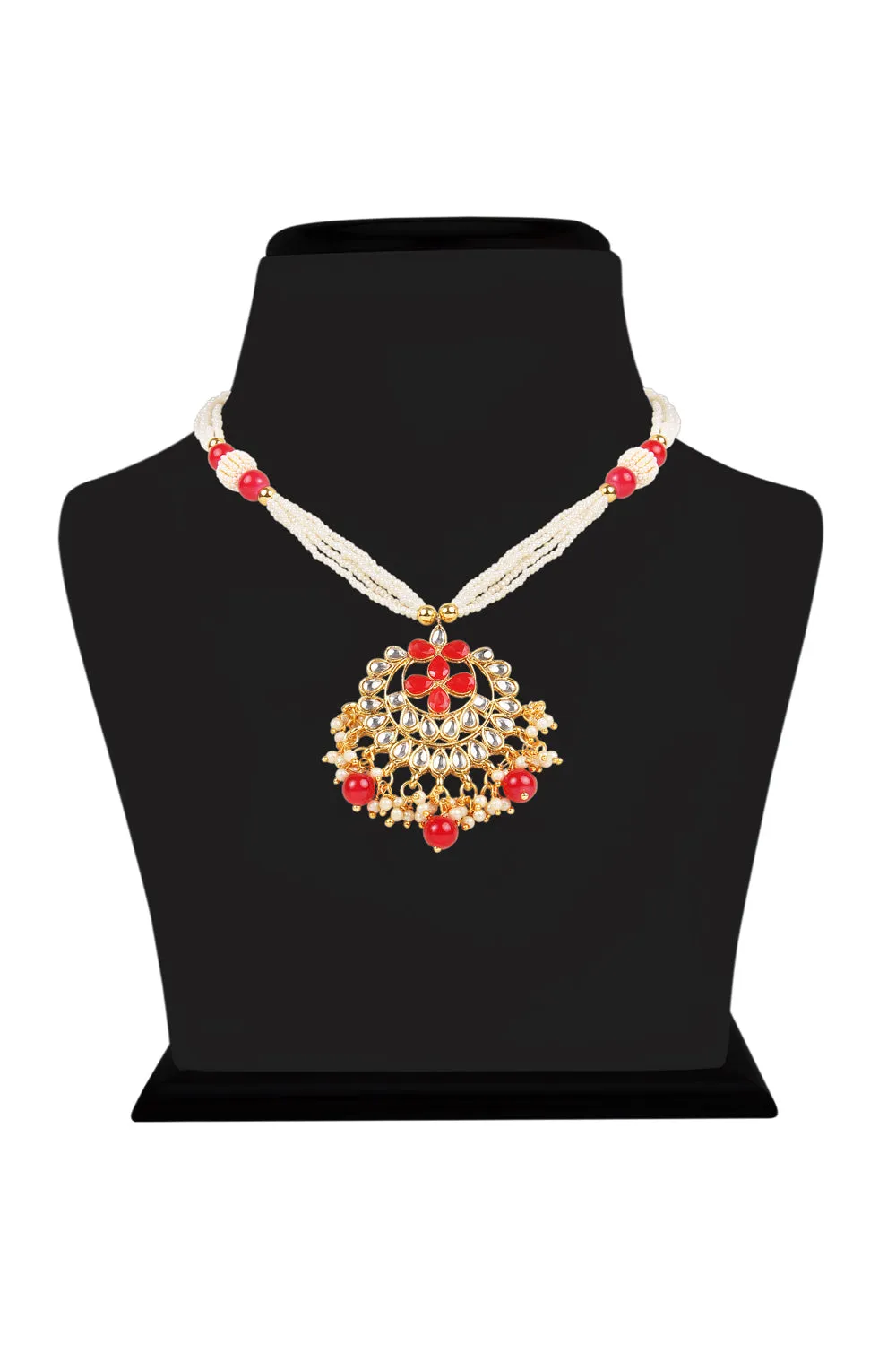 Alloy Necklace Set in Red