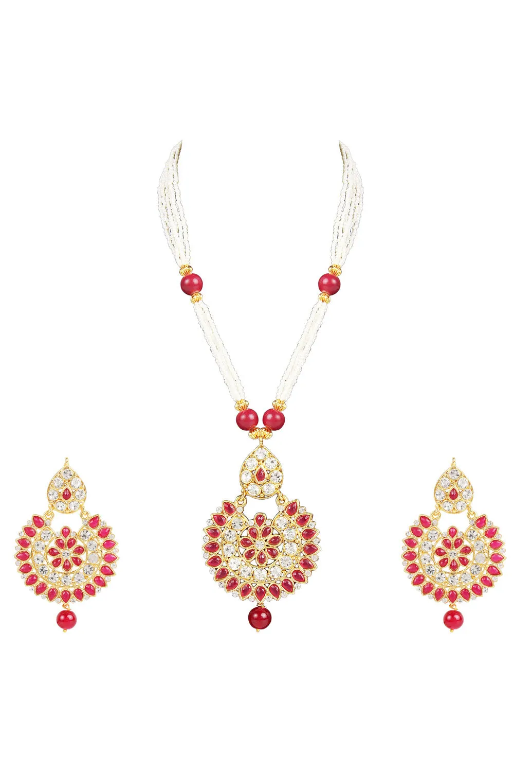 Alloy Necklace Set in Red