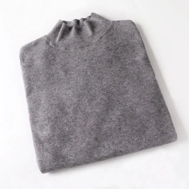 Autumn Winter Cashmere Knitted Women's Turtleneck Pullover Sweaters