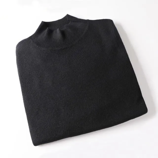 Autumn Winter Cashmere Knitted Women's Turtleneck Pullover Sweaters