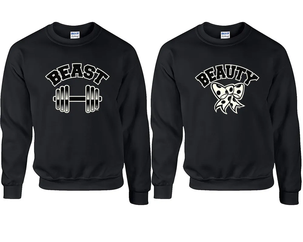 Beast Beauty Couple Matching Sweaters, Couple Crewnecks