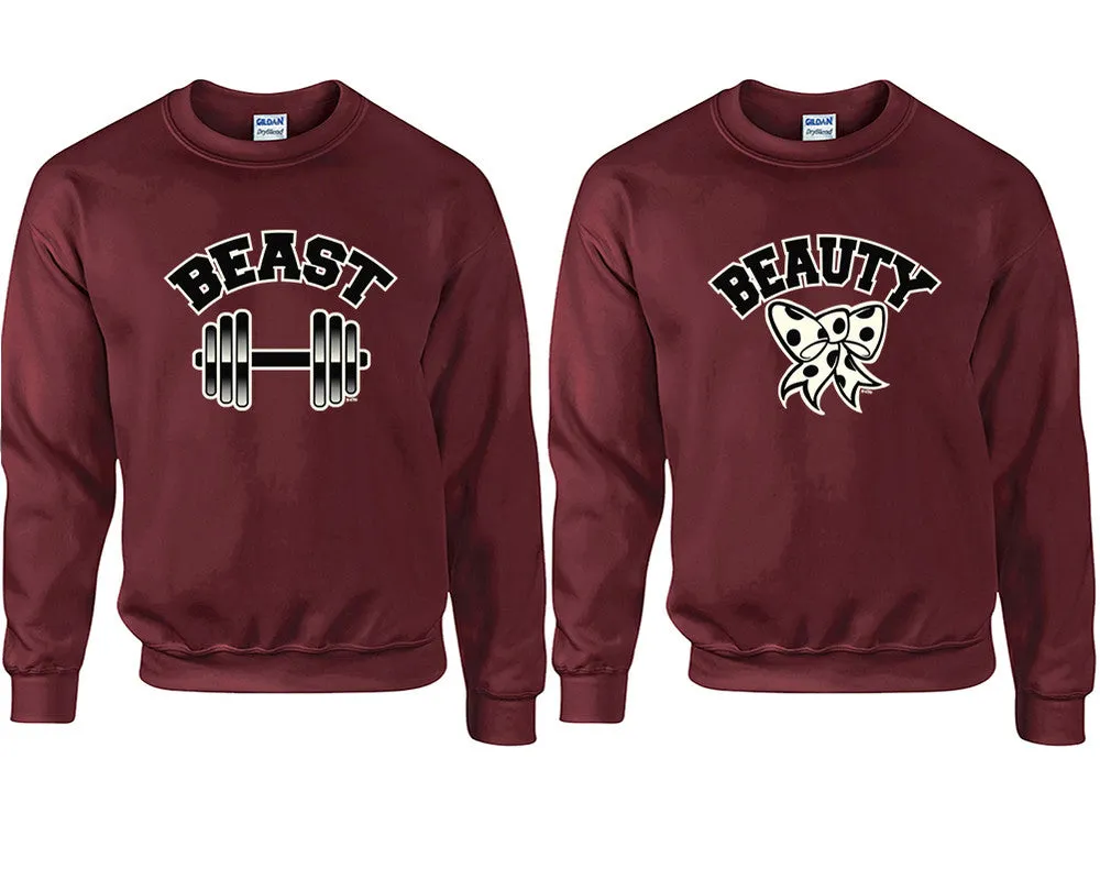 Beast Beauty Couple Matching Sweaters, Couple Crewnecks