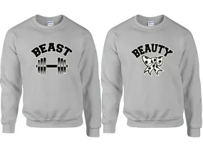 Beast Beauty Couple Matching Sweaters, Couple Crewnecks