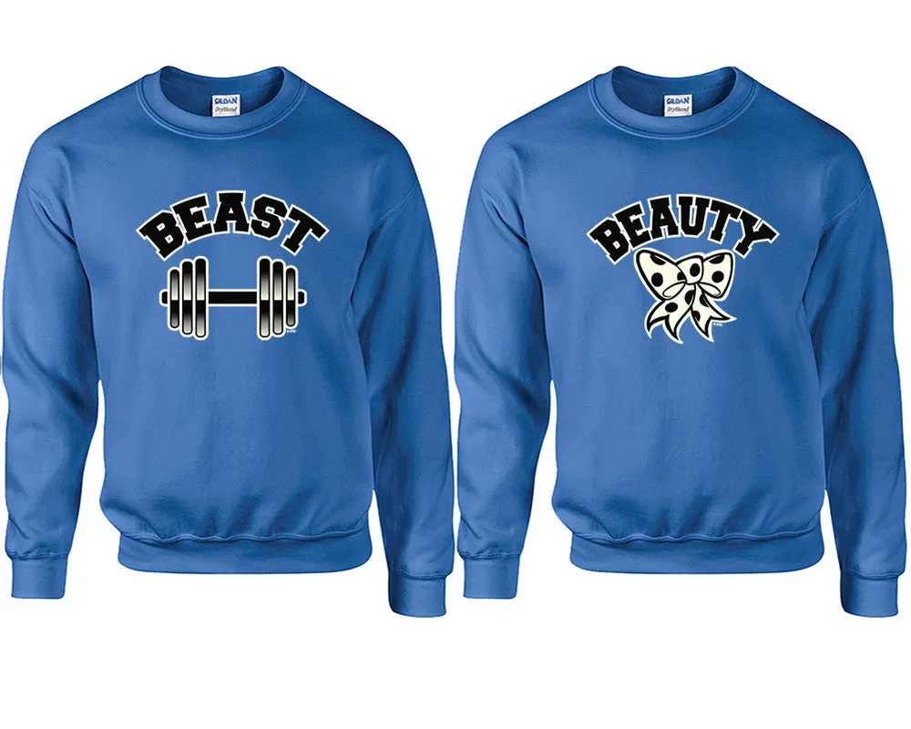 Beast Beauty Couple Matching Sweaters, Couple Crewnecks