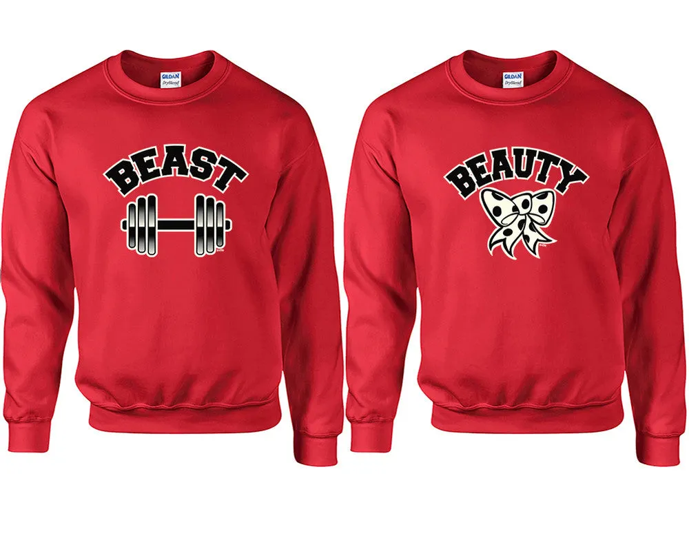 Beast Beauty Couple Matching Sweaters, Couple Crewnecks