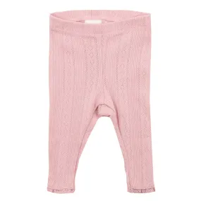 Bebe - Dusty Pink Pointelle Leggings