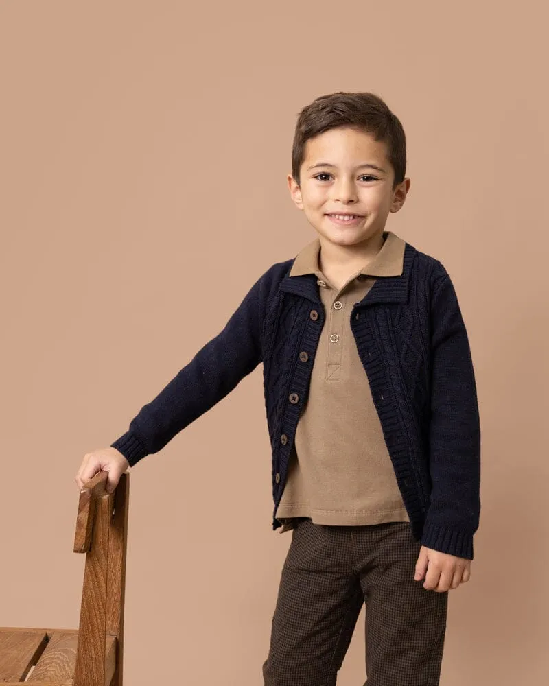 Bebe - Liam Check Pants Caramel/Navy