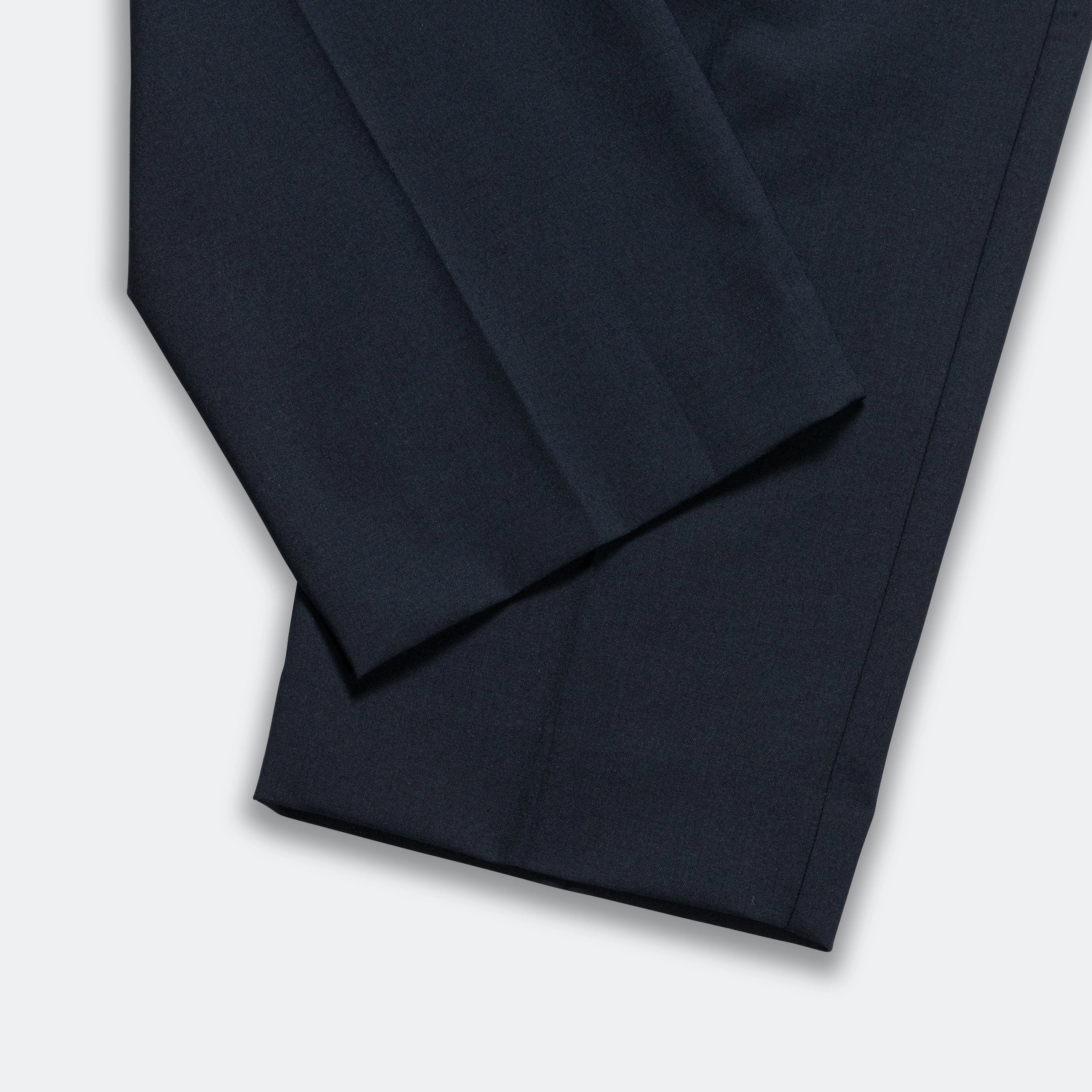 Benn Relaxed Light Wool Pleated Trouser - Dark Navy