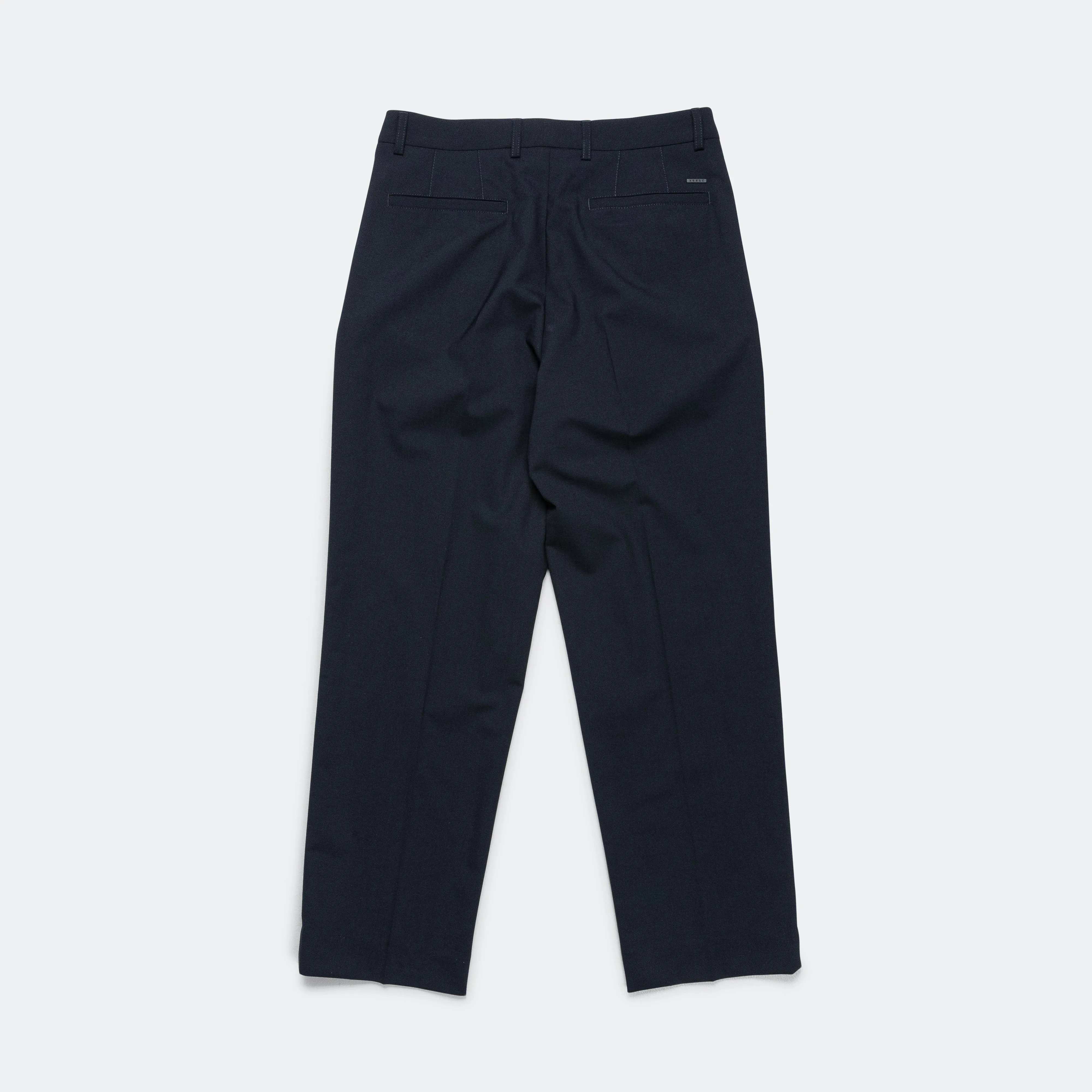 Benn Relaxed Light Wool Pleated Trouser - Dark Navy