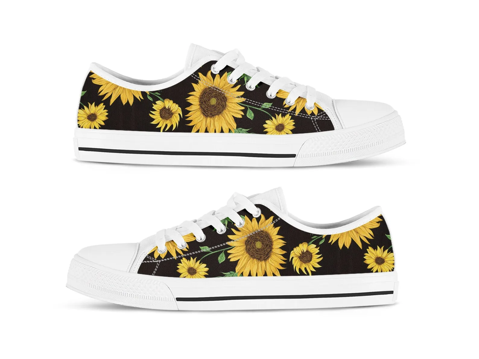 Best Sunflower Shoes Sunflower Sneakers Cute Shoes Sunflower Lover Gifts Custom Low Top Converse Style Sneakers For Adults Women & Men