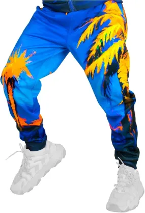 Blacklight Sweatpants Designed Blacklight Glow Hawaii Palms