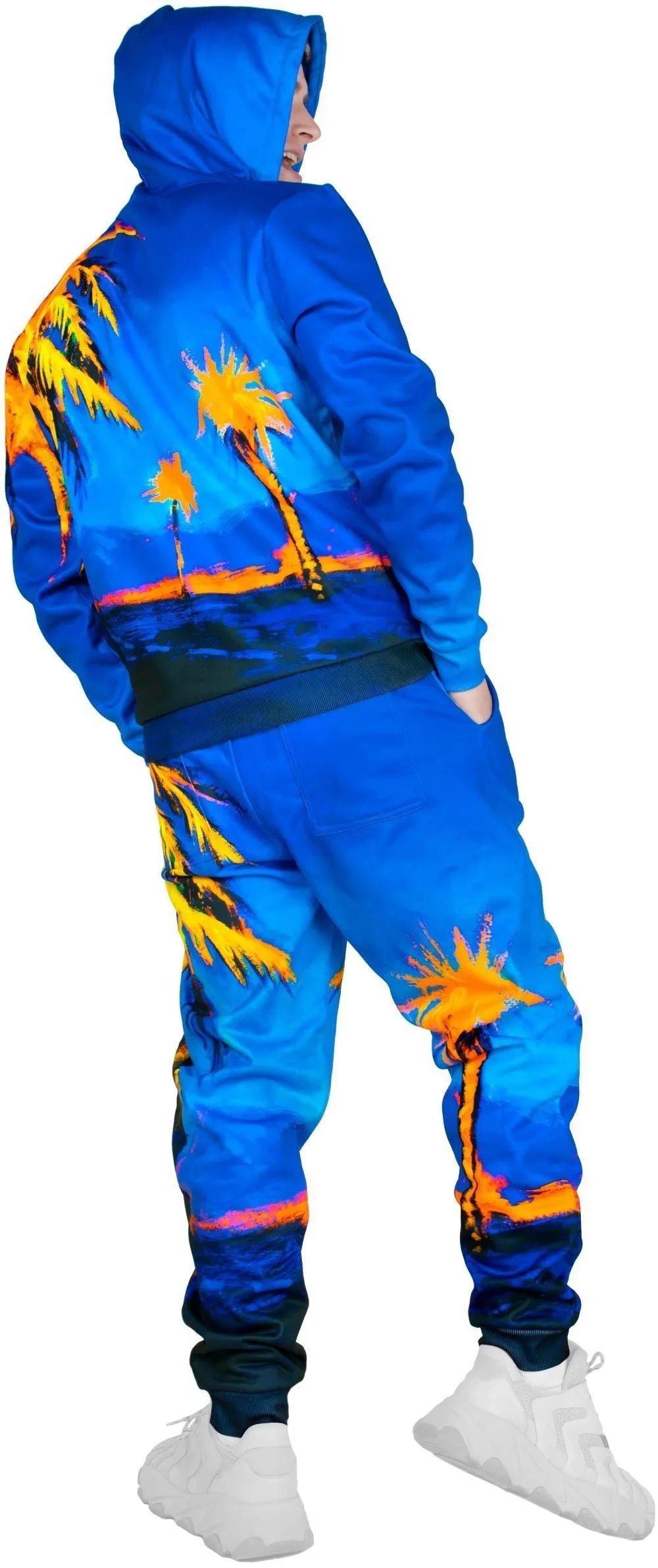 Blacklight Sweatpants Designed Blacklight Glow Hawaii Palms