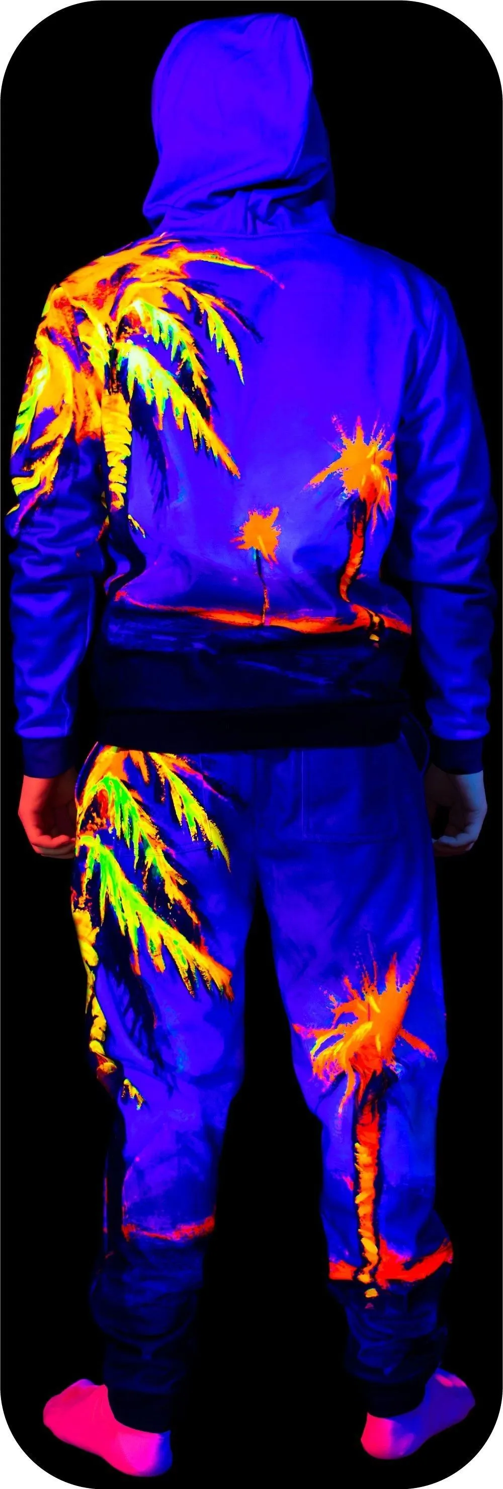 Blacklight Sweatpants Designed Blacklight Glow Hawaii Palms