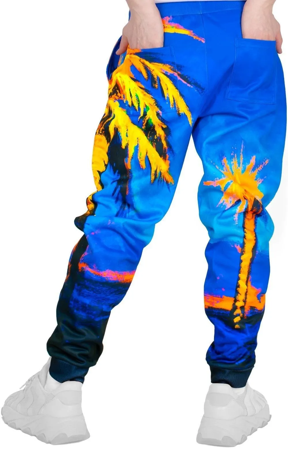 Blacklight Sweatpants Designed Blacklight Glow Hawaii Palms