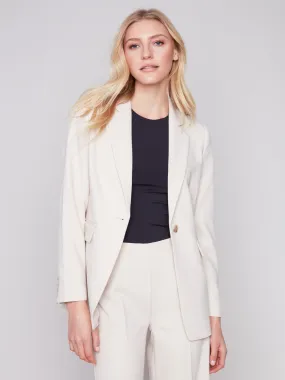 Blazer with Ruched Back - Beige