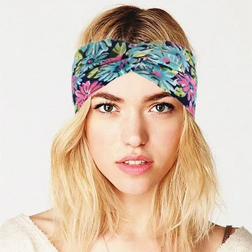 Boho Cotton Twist Headbands for Women Elastic Turban Headband Sport Headwrap Hairband Headwear Girls Hair Accessories Outdoor