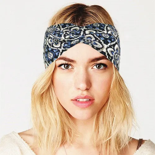 Boho Cotton Twist Headbands for Women Elastic Turban Headband Sport Headwrap Hairband Headwear Girls Hair Accessories Outdoor