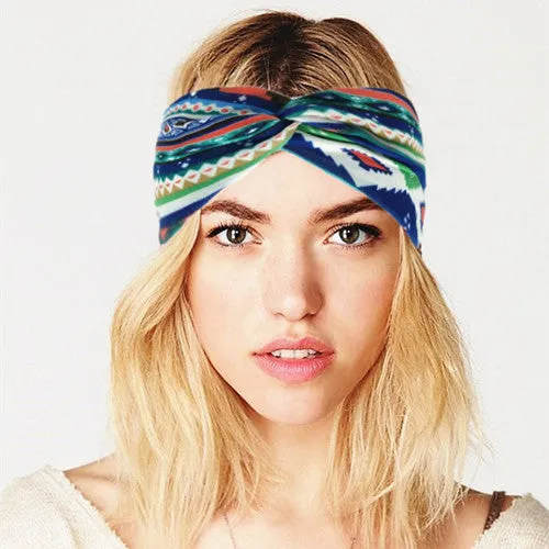 Boho Cotton Twist Headbands for Women Elastic Turban Headband Sport Headwrap Hairband Headwear Girls Hair Accessories Outdoor